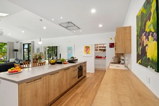 Olliver Home — kitchen with timber island