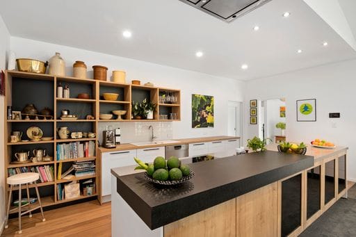 Olliver Home — kitchen with open shelving