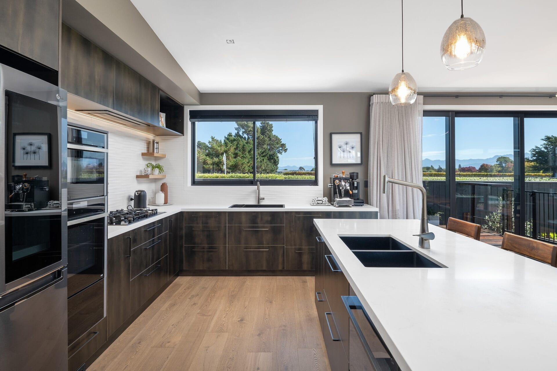 Pope Home — kitchen with Marlborough views
