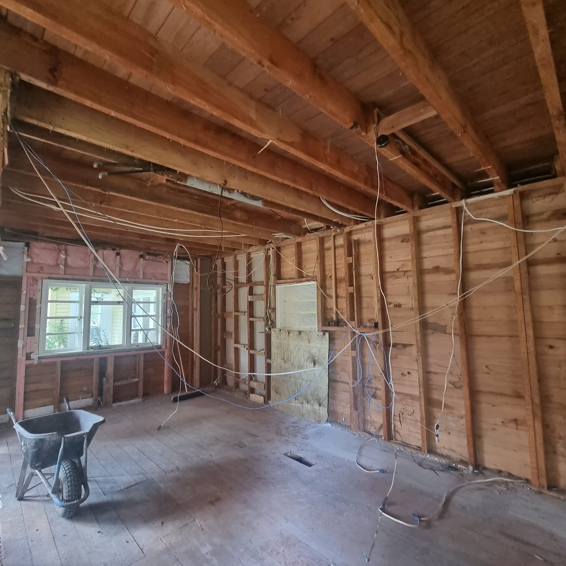 Smalls — interior stripped back to framing during the renovation